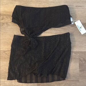 Black Glitter Bikini Set